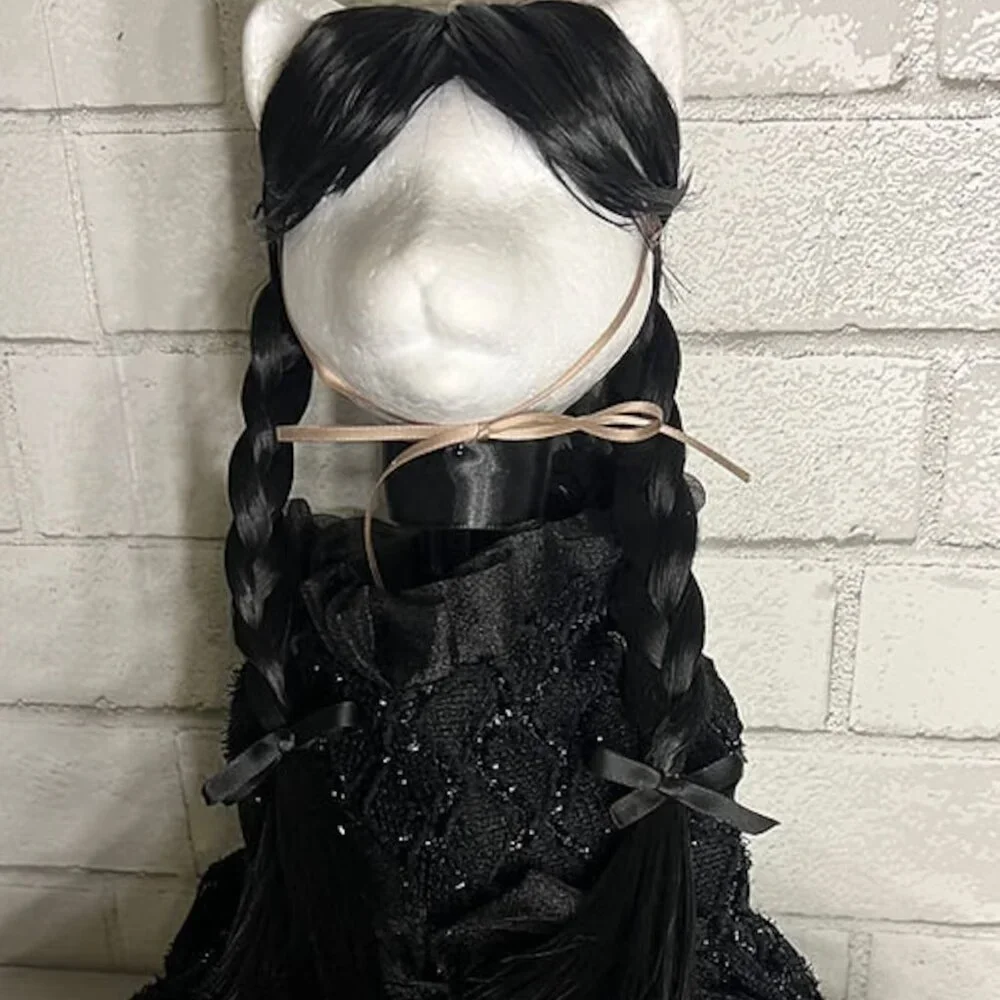 🕷️ 🐾 🖤 Wednesday Adams Cat Wig 🖤 🐾 🕷️